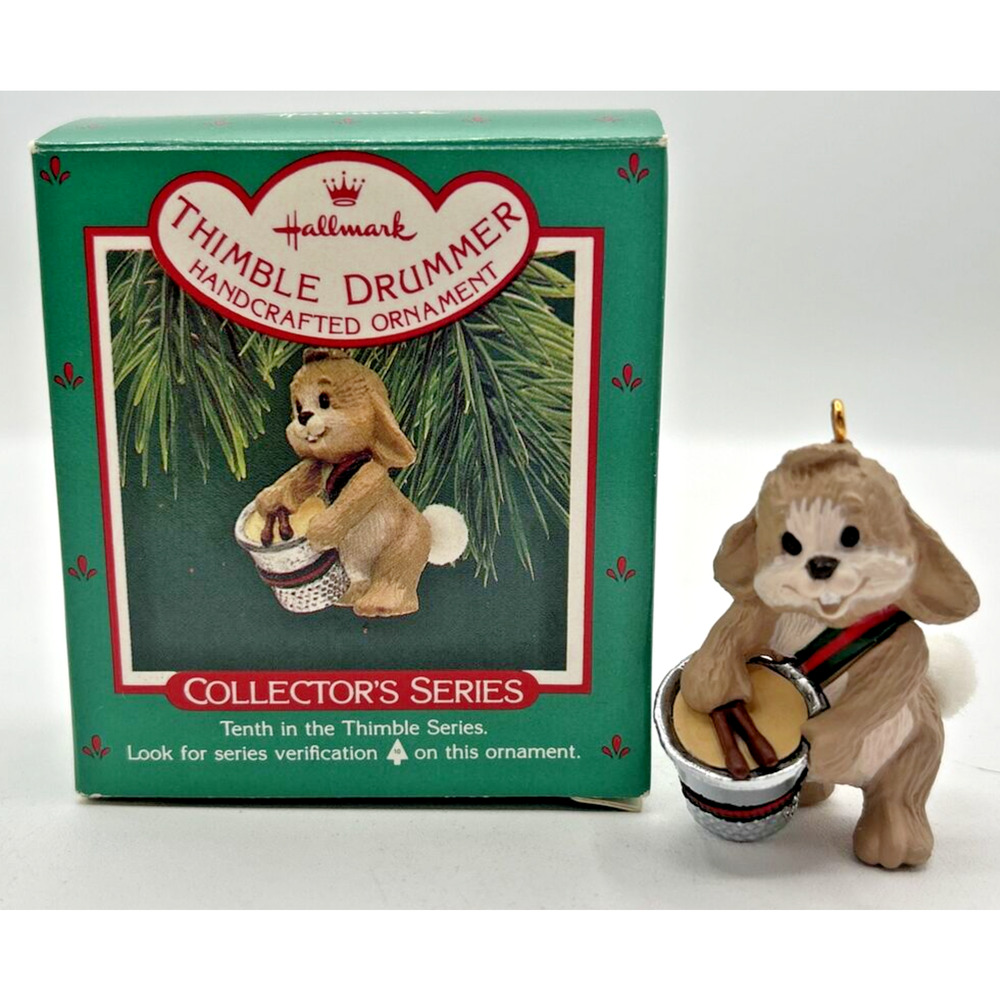 Hallmark Thimble Drummer Rabbit Ornament 1987 U47